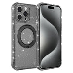 Custodia per telefono con supporto magnetico a rotazione a 360° e glitter., For iPhone 16 Pro, For iPhone 16, For iPhone 15 Pro Max