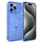 Custodia per telefono con supporto magnetico a rotazione a 360° e glitter., For iPhone 16 Pro, For iPhone 16, For iPhone 15 Pro Max