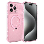 Custodia per telefono con supporto magnetico a rotazione a 360° e glitter., For iPhone 16 Pro, For iPhone 16, For iPhone 15 Pro Max