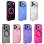 Custodia per telefono con supporto magnetico a rotazione a 360° e glitter., For iPhone 18 Pro, For iPhone 18 Pro Max, For iPhone 17 Pro Max