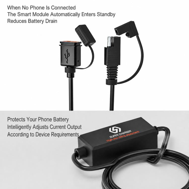 Caricabatterie per moto SAE con porta USB singola per ricarica rapida
