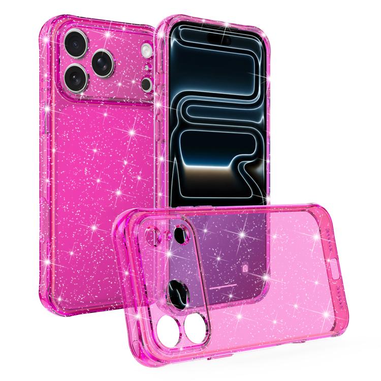Custodia per telefono IMD glitterata antiurto con angoli imbottiti ad aria, For iPhone 17 Pro, For iPhone 17, For iPhone 16 Pro Max