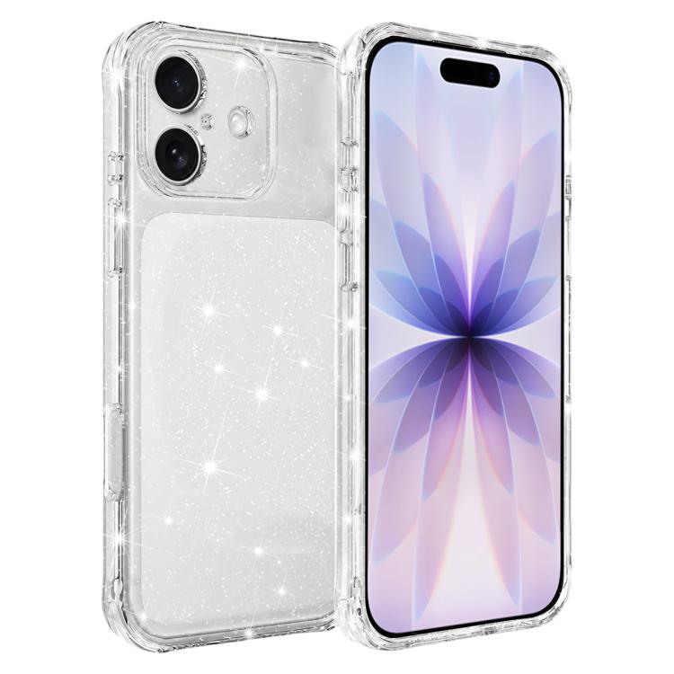 Custodia per telefono IMD glitterata antiurto con angoli imbottiti ad aria, For iPhone 17 Pro, For iPhone 17, For iPhone 16 Pro Max