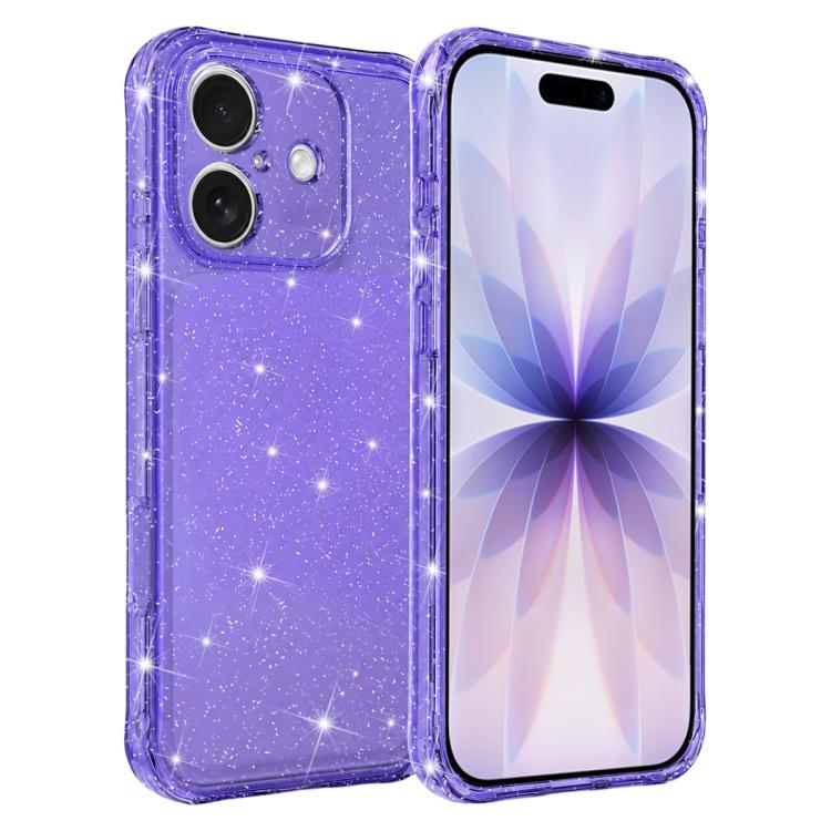 Custodia per telefono IMD glitterata antiurto con angoli imbottiti ad aria, For iPhone 17 Pro, For iPhone 17, For iPhone 16 Pro Max