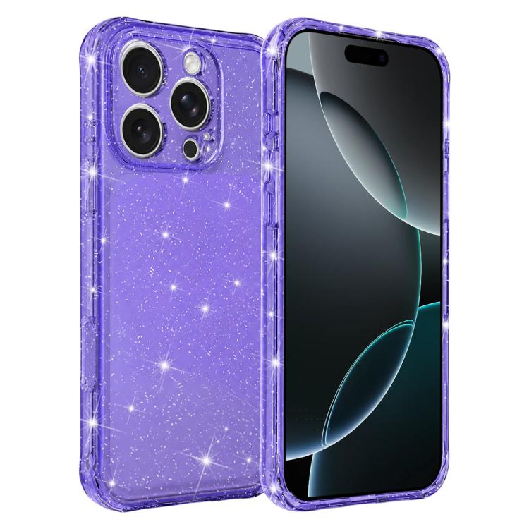 Custodia per telefono IMD glitterata antiurto con angoli imbottiti ad aria, For iPhone 17 Pro, For iPhone 17, For iPhone 16 Pro Max