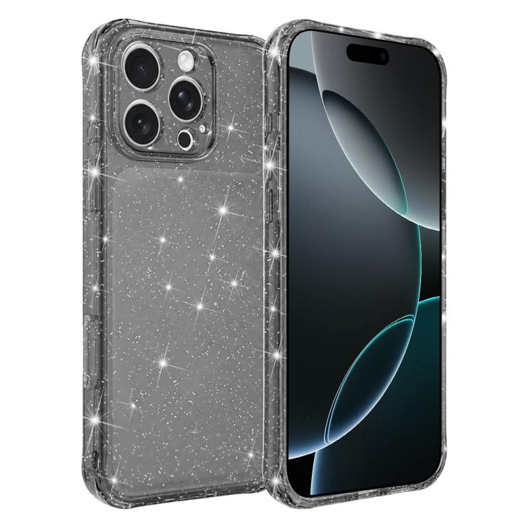 Custodia per telefono IMD glitterata antiurto con angoli imbottiti ad aria, For iPhone 16 Pro, For iPhone 16, For iPhone 15 Pro Max