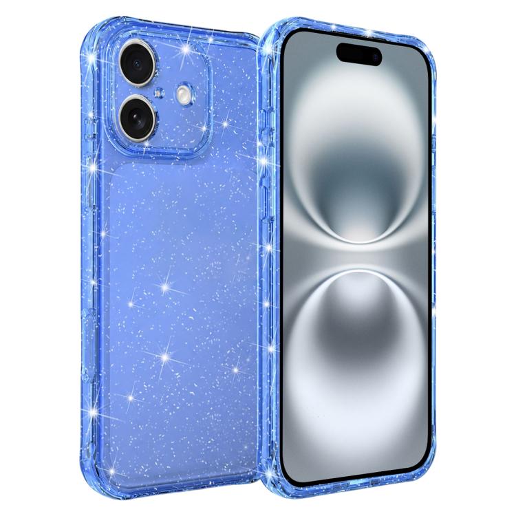 Custodia per telefono IMD glitterata antiurto con angoli imbottiti ad aria, For iPhone 16 Pro, For iPhone 16, For iPhone 15 Pro Max