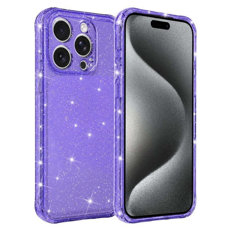 Custodia per telefono IMD glitterata antiurto con angoli imbottiti ad aria, For iPhone 16 Pro, For iPhone 16, For iPhone 15 Pro Max