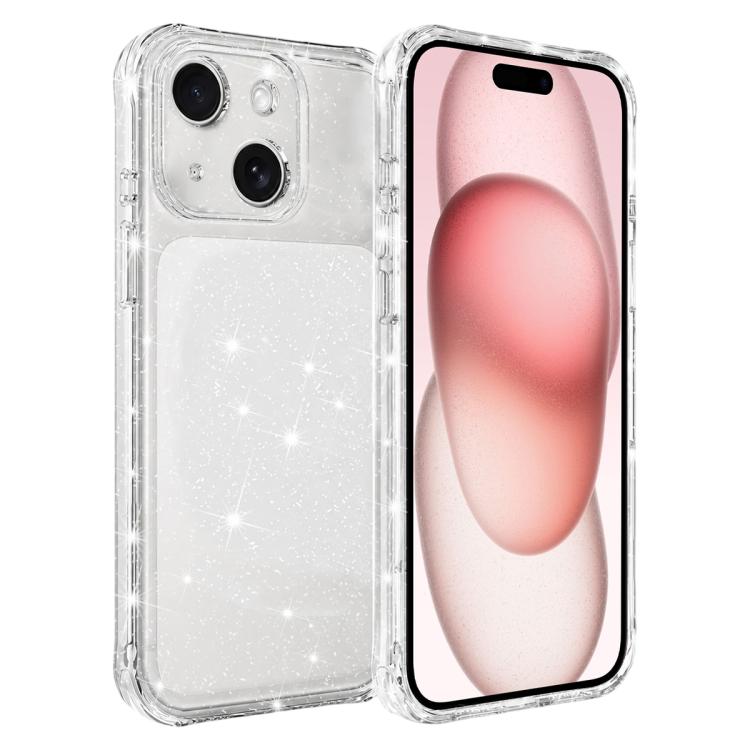 Custodia glitterata antiurto con angoli imbottiti per iPhone 15 Pro