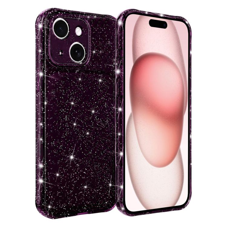 Custodia glitterata antiurto con angoli imbottiti per iPhone 15 Pro