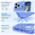 Custodia per telefono IMD glitterata antiurto con angoli imbottiti ad aria, For iPhone 16 Pro, For iPhone 16, For iPhone 15 Pro Max