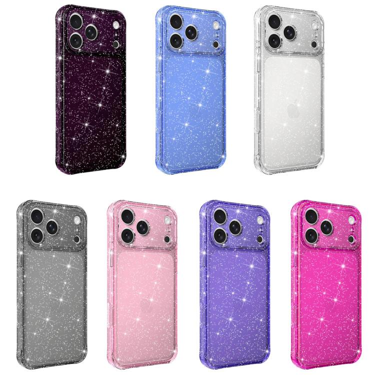 Custodia per telefono IMD glitterata antiurto con angoli imbottiti ad aria, For iPhone 17 Pro, For iPhone 17, For iPhone 16 Pro Max