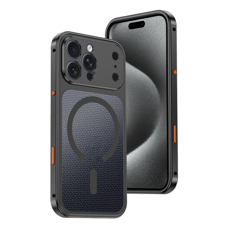 Custodia antiurto in metallo con fibbia magnetica per iPhone 16 Pro