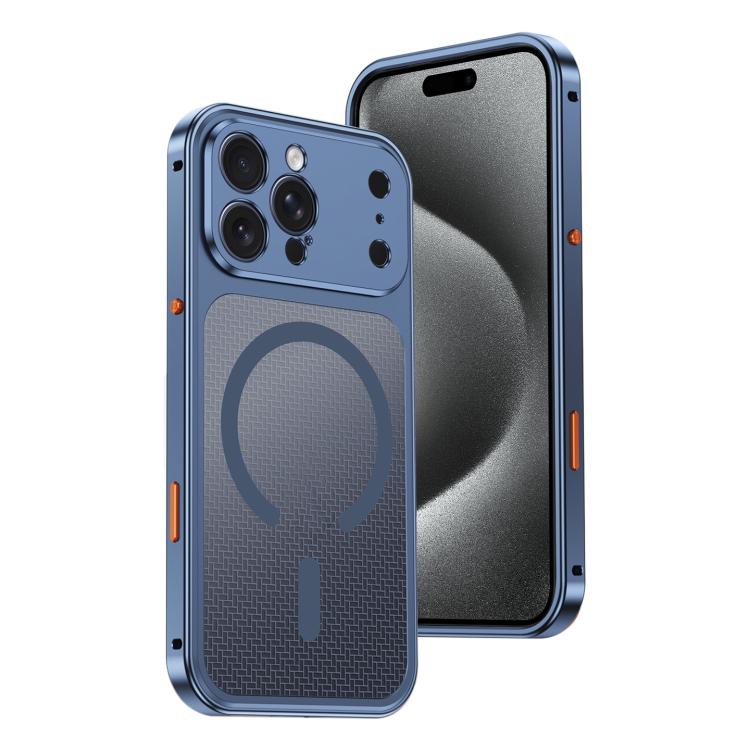 Custodia antiurto in metallo con fibbia magnetica per iPhone 16 Pro