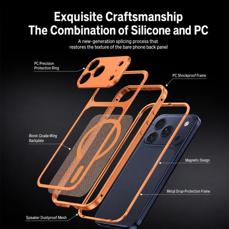 Custodia per telefono antiurto in metallo con fibbia magnetica di raffreddamento., For iPhone 18 Pro, For iPhone 18 Pro Max, For iPhone 17 Pro Max, For iPhone 17 Pro, For iPhone 17, For iPhone 16 Pro Max