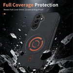 WANLONFENG Tech Fabric Texture Magnetic Hybrid PC TPU Phone Case, For Galaxy A16 5G / 4G, For Galaxy A06 4G, For Galaxy A55 5G, For Galaxy A54 5G