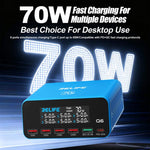 Caricabatterie digitale intelligente multiporta RELIFE Q6 da 70 W con display