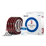 RELIFE HX2 Nastro biadesivo 5 in 1 con pellicola rossa e schiuma nera, 3mm x 10m