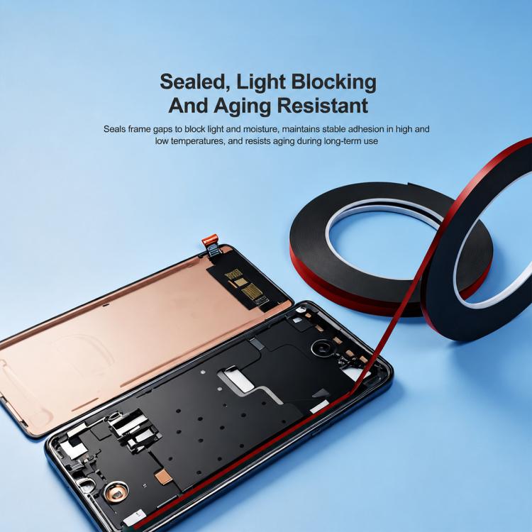 RELIFE HX2 Nastro biadesivo 5 in 1 con pellicola rossa e schiuma nera, 3mm x 10m