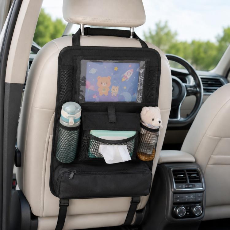 Borsa portaoggetti posteriore per schienale del seggiolino auto per bambini, anti-calci., 41 x 61 cm