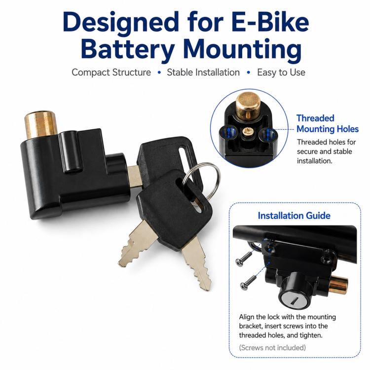 Lucchetto antifurto per vano batteria di veicoli elettrici e-bike, 3-11mm, 7-15mm