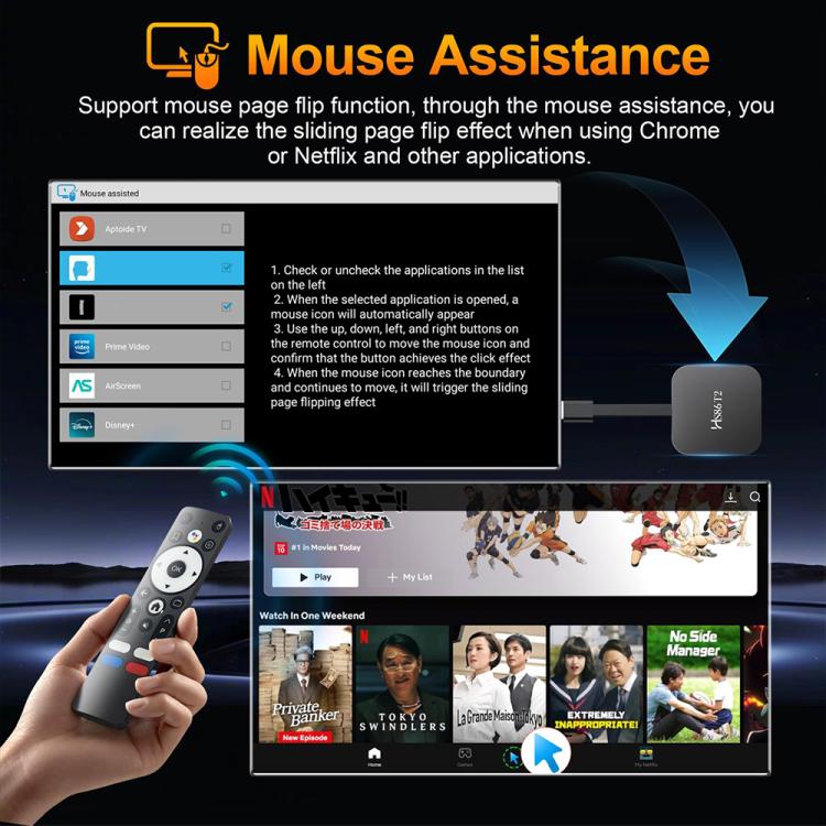 HS86 T2 Mini TV Stick Android 14 2GB+16GB con telecomando