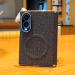 Custodia magnetica per telefono con doppia cerniera e texture in tessuto galvanizzato, For Galaxy Z Fold8 5G, For Galaxy Z Fold8 Ultra 5G, For Galaxy Z Fold7 / W26