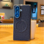 Custodia magnetica per telefono con doppia cerniera e texture in tessuto galvanizzato, For Galaxy Z Fold8 5G, For Galaxy Z Fold8 Ultra 5G, For Galaxy Z Fold7 / W26