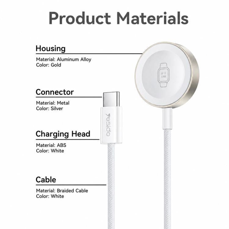 Caricabatterie wireless magnetico a doppia modalità Yesido DS42 per orologi
