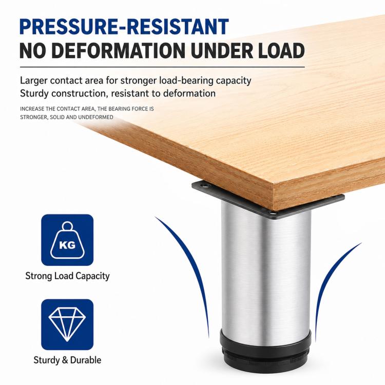 Gambe di supporto per mobili in acciaio inox spazzolato, ideali per divani e tavolini da caffè., 50mm, 60mm, 80mm, 100mm, 120mm, 150mm, 200mm, 250mm, 300mm, 350mm, 400mm, 450mm, 500mm