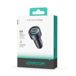 Caricabatterie da auto JOYROOM JR-CCN19 da 65 W con 2 porte Type-C e USB-A.