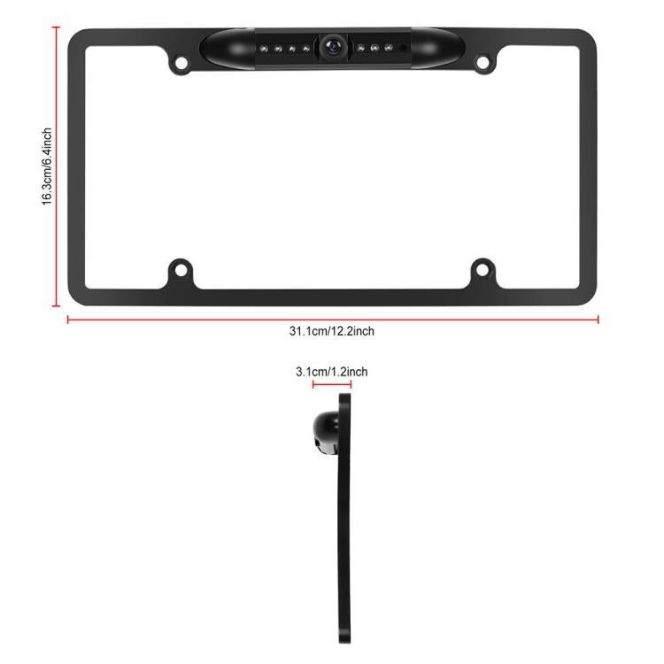 Cornice portatarga standard USA impermeabile HD a infrarossi per auto con visione notturna