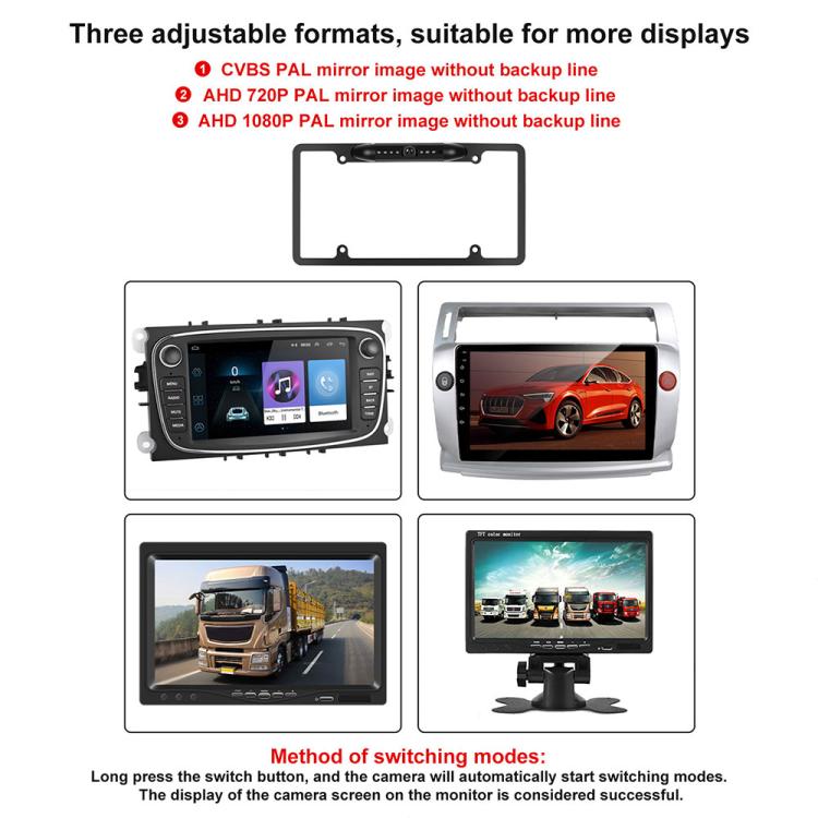 Cornice portatarga standard USA impermeabile HD a infrarossi per auto con visione notturna