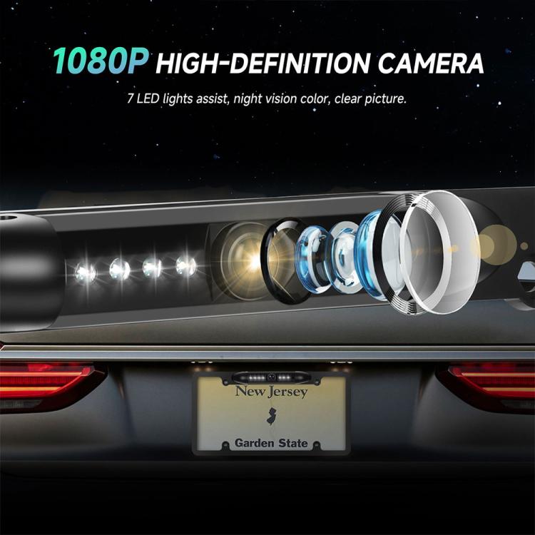 Cornice portatarga standard USA impermeabile HD a infrarossi per auto con visione notturna