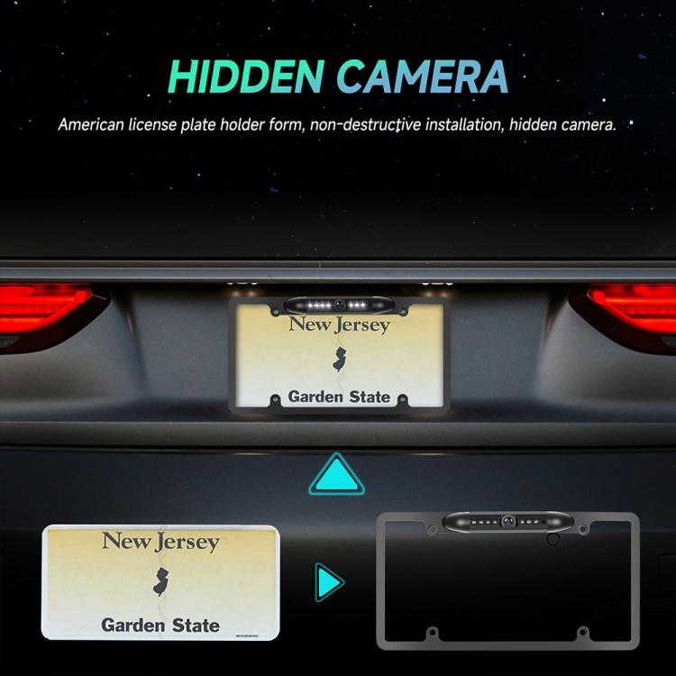 Cornice portatarga standard USA impermeabile HD a infrarossi per auto con visione notturna