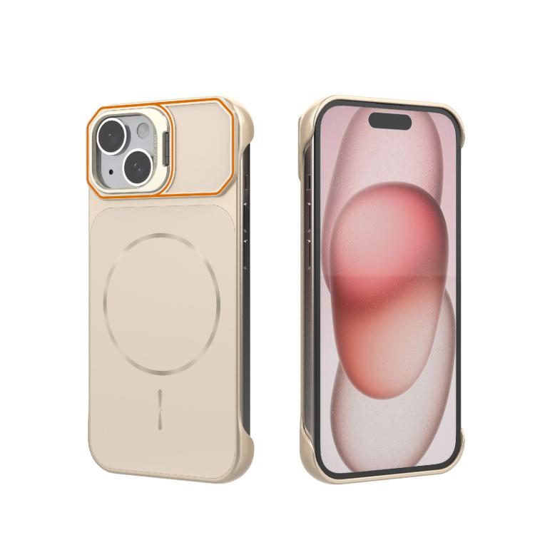 Custodia magnetica in PC senza cornice a copertura parziale per iPhone 15 Pro