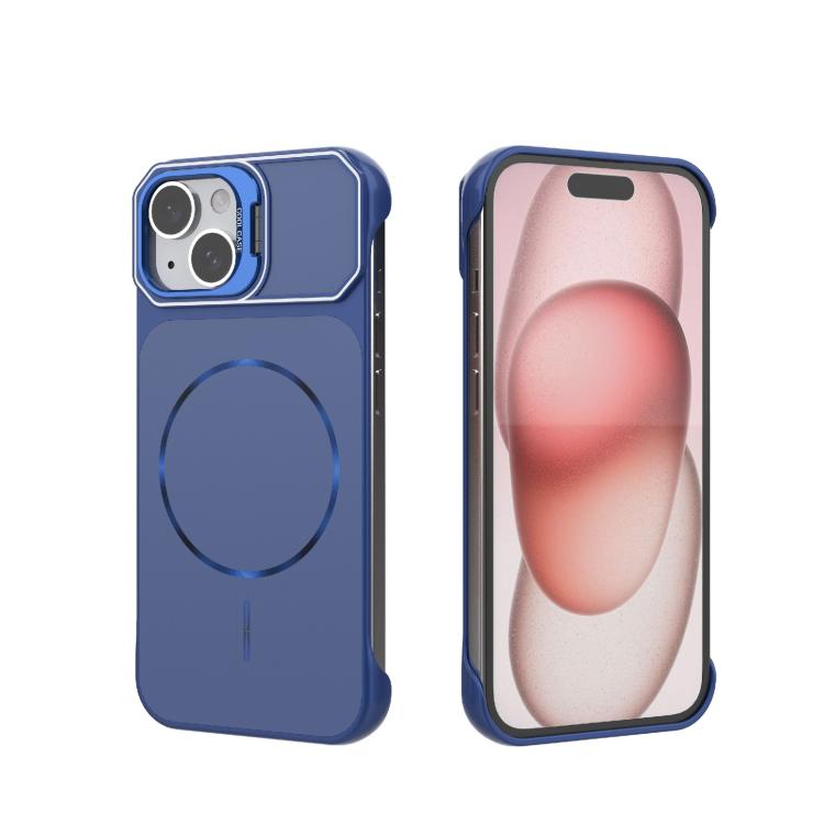 Custodia magnetica in PC senza cornice a copertura parziale per iPhone 15 Pro