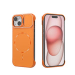 Custodia magnetica in PC senza cornice a copertura parziale per iPhone 15 Pro