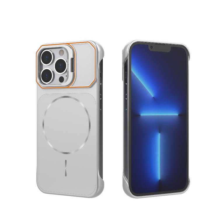 Custodia magnetica in PC senza cornice a copertura parziale per iPhone 14 Pro e