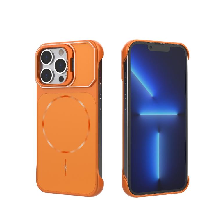 Custodia magnetica in PC senza cornice a copertura parziale per iPhone 14 Pro e
