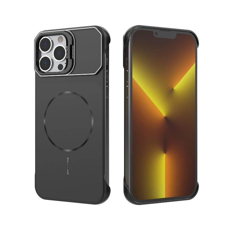 Custodia magnetica in PC senza cornice a copertura parziale per iPhone 14 Pro e