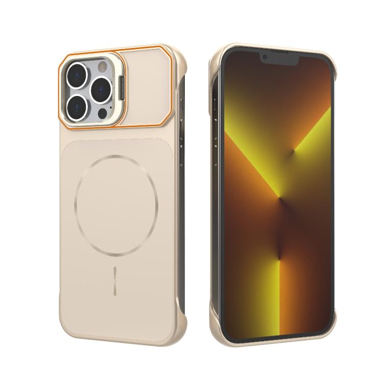 Custodia magnetica in PC senza cornice a copertura parziale per iPhone 14 Pro e