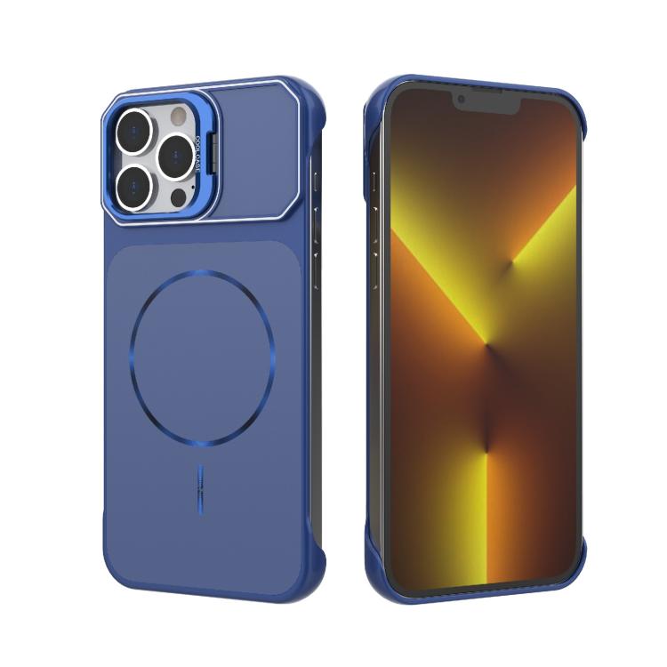 Custodia magnetica in PC senza cornice a copertura parziale per iPhone 14 Pro e