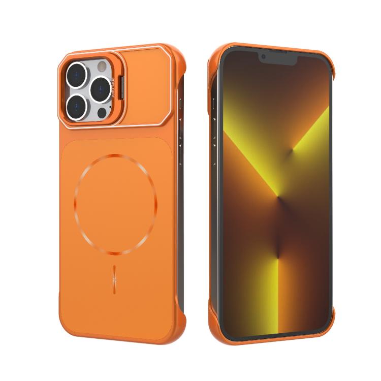 Custodia magnetica in PC senza cornice a copertura parziale per iPhone 14 Pro e