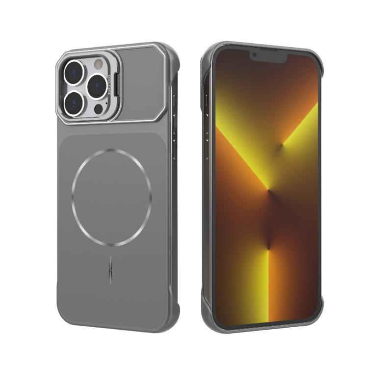 Custodia magnetica in PC senza cornice a copertura parziale per iPhone 14 Pro e