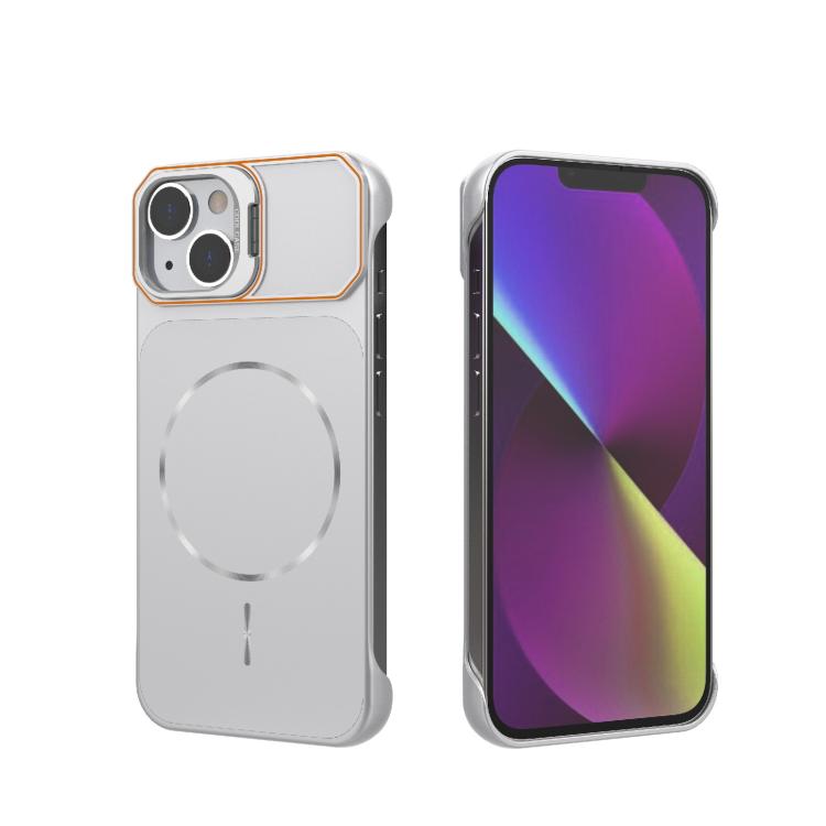 Custodia magnetica in PC senza cornice a copertura parziale per iPhone 15 Pro