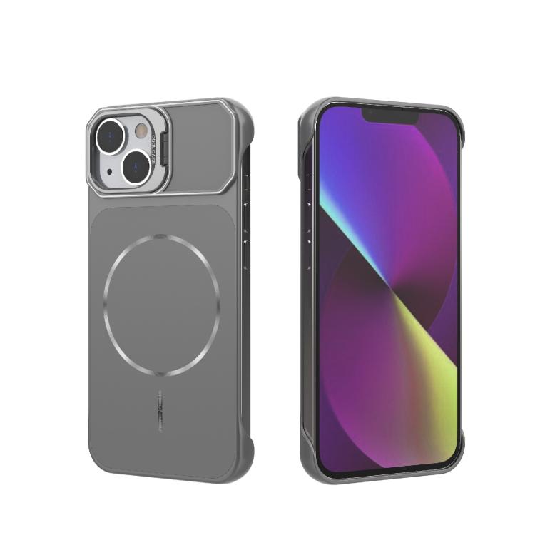 Custodia magnetica in PC senza cornice a copertura parziale per iPhone 15 Pro