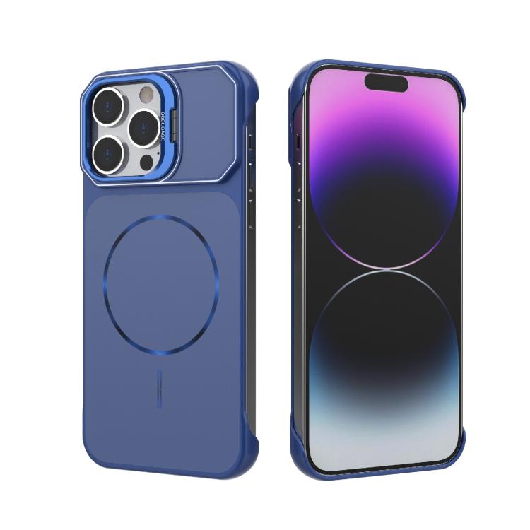 Custodia magnetica in PC senza cornice a copertura parziale per iPhone 14 Pro e