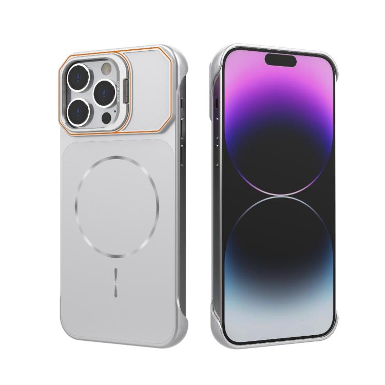 Custodia magnetica in PC senza cornice a copertura parziale per iPhone 14 Pro e