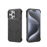 Custodia magnetica in PC senza cornice a copertura parziale per iPhone 15 Pro